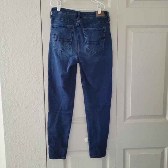 High-Waisted, Deep Blue Skinny Jeans - Picture 2 of 4